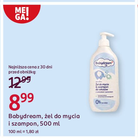 Żel do mycia i szampon Babydream promocja w Rossmann