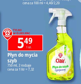 Płyn do mycia szyb cytrynowy Wiodąca marka clair promocja