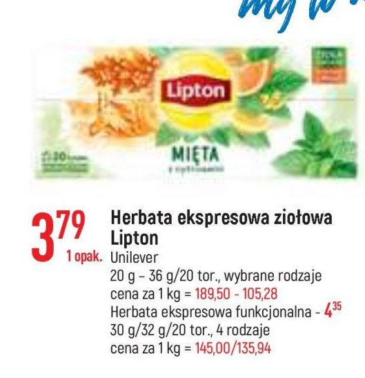 Herbatka funkcjonalna Lipton fitnessa promocja