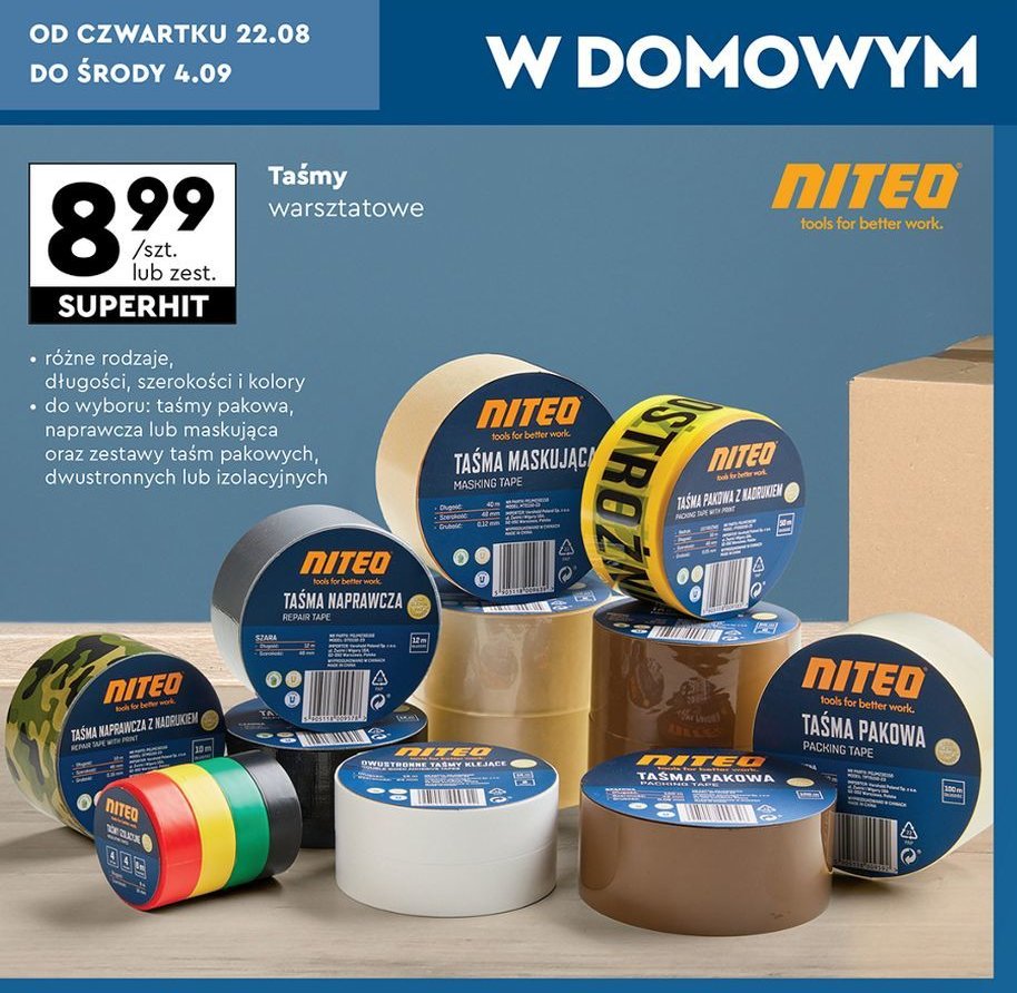 Taśma naprawcza szara Niteo tools promocja