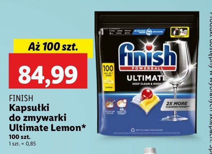 Tabletki do zmywarek lemon FINISH QUANTUM ULTIMATE promocja
