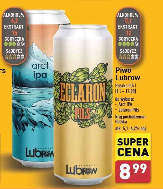 Piwo Lubrow eclaron pils promocja w Aldi