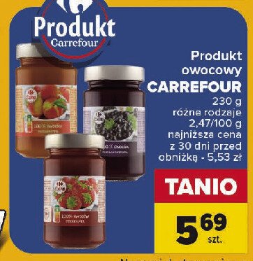 Dżem czarna porzeczka 100% Carrefour extra promocja