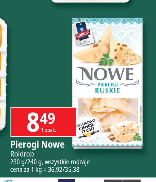 Pierogi ruskie Konspol promocja w Leclerc