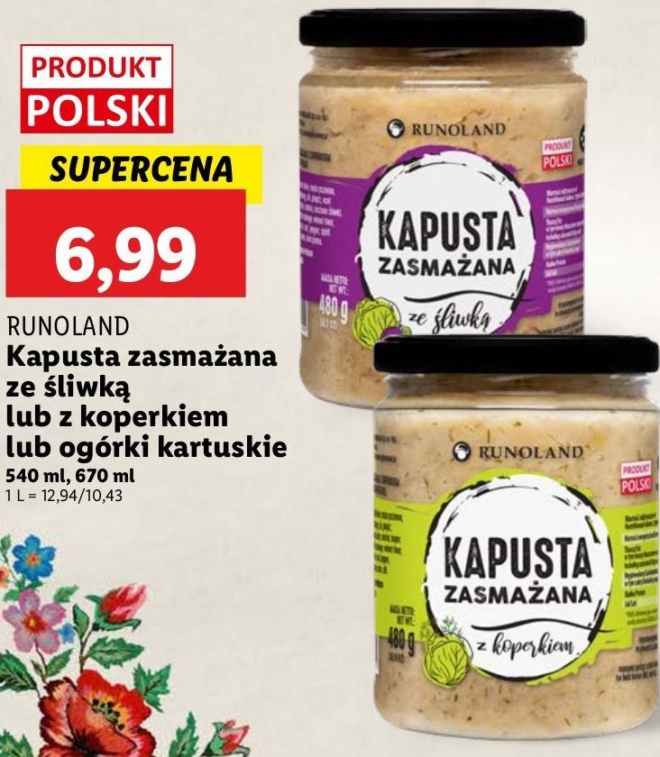 Kapusta zasmażana z grzybami leśnymi Runoland promocja