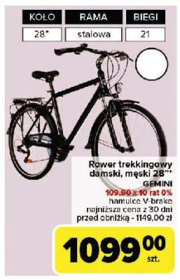 Rower trekkingowy gemini 28'' shimano GOETZE promocja