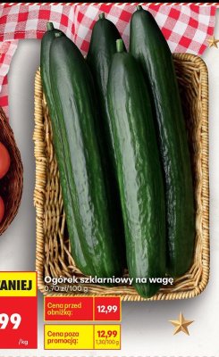 Ogórek szklarniowy na wagę promocja w Biedronka