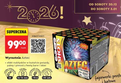 Fajerwerki Wyrzutnia Aztec promocja w Biedronka