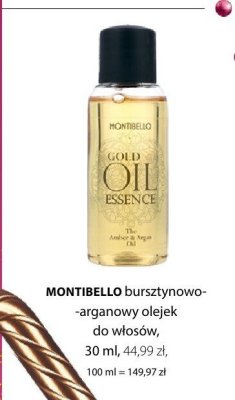 Bursztynowo-arganowy olejek do włosów MONTIBELLO promocja w Hebe