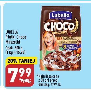 Płatki muszelki czekoladowe Lubella promocja