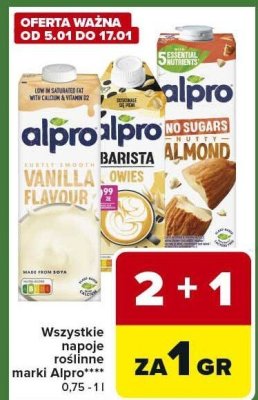 Napoje roślinne marki Alpro promocja w Carrefour Express