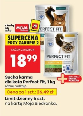 Sucha karma dla kota Perfect Fit, 1 kg promocja w Biedronka