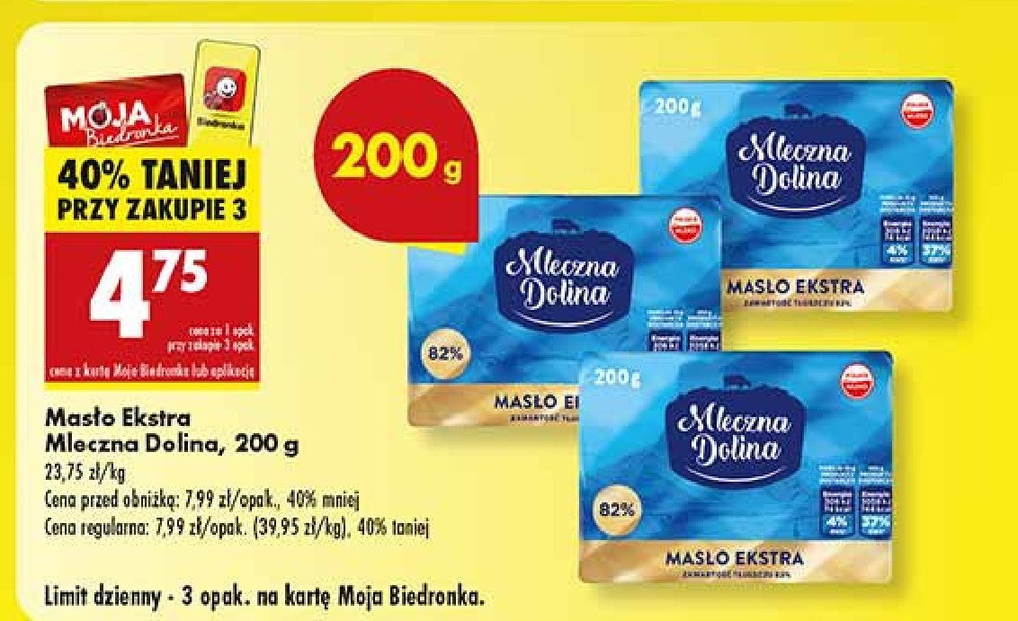 Masło ekstra Mleczna dolina promocja