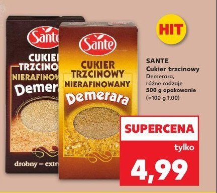 Cukier trzcinowy nierafinowany demerara Sante promocja