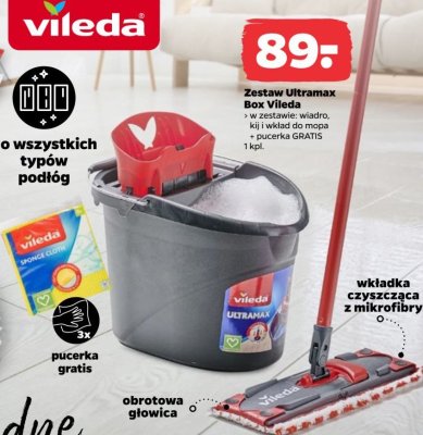 Mop płaski ultramax + 3 ścierki Vileda promocja