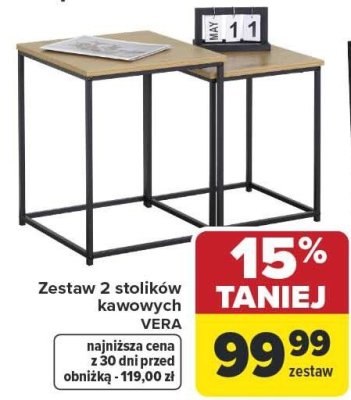 Zestaw 2 stolików kawowych VER.LEAF promocja w Carrefour