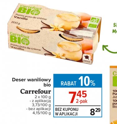 Deser mleczny waniliowy Carrefour bio promocja