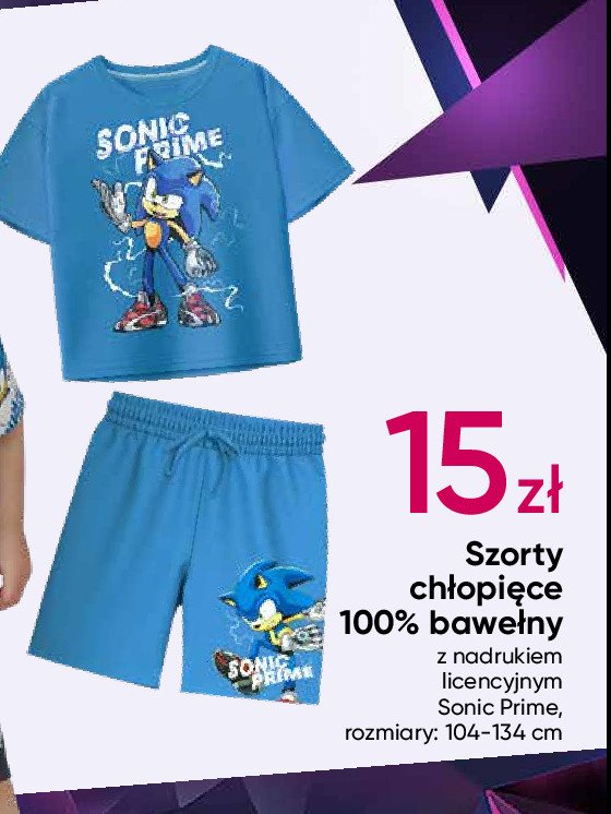 Szorty chłopięce sonic prime 104-134 cm promocja