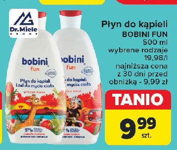 Płyn do kąpieli i żel do mycia ciała truskawka Bobini fun promocja