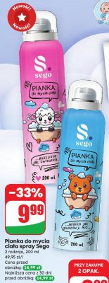 Pianka do mycia ciała spray Sego promocja w Dino