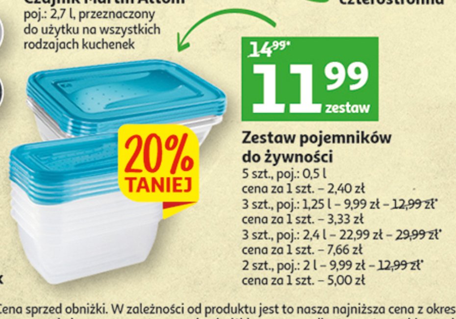Pojemniki na żywność 500 ml promocja