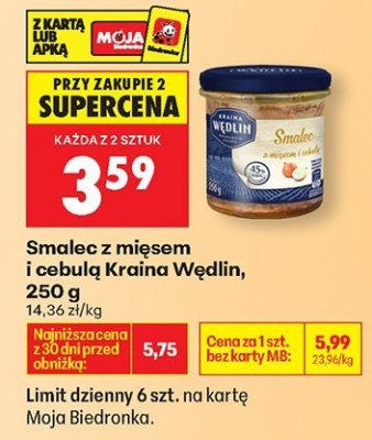 Smalec z mięsem i cebulą Kraina wędlin promocja w Biedronka
