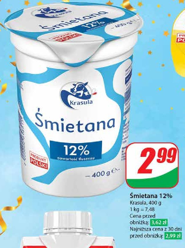 Śmietana 12 % homogenizowana Krasula promocja