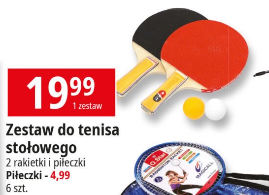 Zestaw do ping-ponga 2 rakietki 2 pi艂eczki promocja