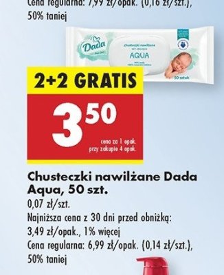 Chusteczki nawilżane aqua Dada promocja