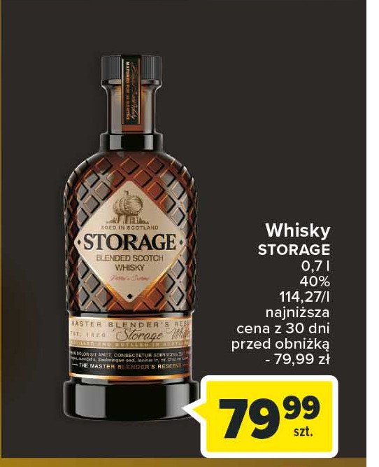 Whisky STORAGE BLENDED promocja