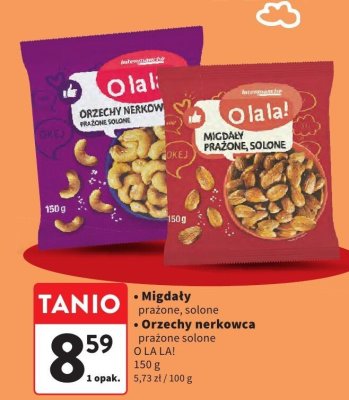 Orzechy nerkowca prażone solone promocja w Intermarche