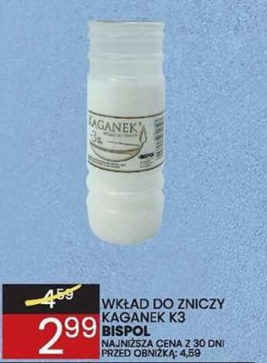 Wkład do zniczy KAGANEK K3 ORGANERA promocja w Wafelek