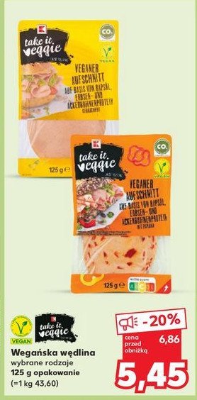 Wędlina wegetariańska K-take it veggie promocja