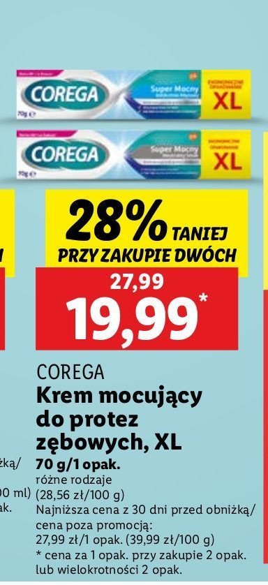 Krem mocujący do protez neutralny smak Corega super mocny promocja