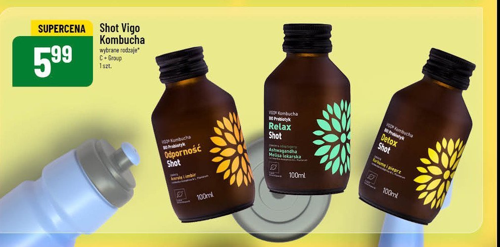 Shot detox kurkuma i pieprz Vigo kombucha promocja