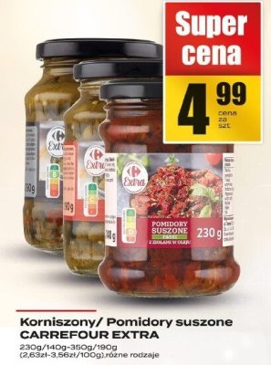 Korniszony/Pomidory suszone CARREFOUR EXTRA promocja w Supeco