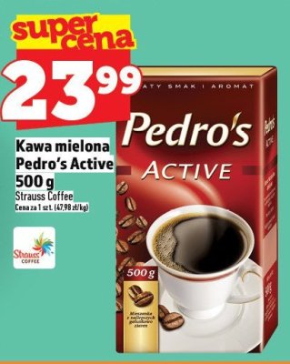 Kawa mielona Pedro's Active 500 g Strauss Coffee promocja w TOPAZ