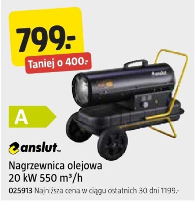 Nagrzewnica olejowa 20 kW 550 m³/h Anslut promocja w Jula