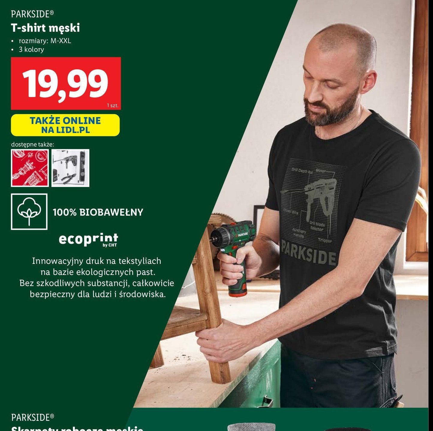 T-shirt męski m-xxl Parkside promocja w Lidl
