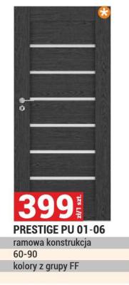 Drzwi PRESTIGE PU 01-06 ramowa konstrukcja 60-90 kolory z grupy FF promocja w Merkury Market