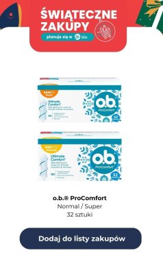 Tampony ProComfort Super 32 szt. promocja w Kaufland