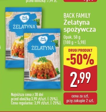 呕elatyna spo偶ywcza BACK FAMILY promocja