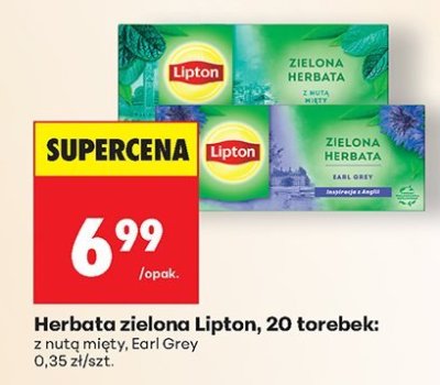 Herbata zielona 20 torebek Earl Grey promocja w Biedronka