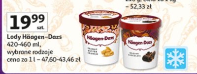 Lody Häagen-Dasz 420-460 ml, wybrane rodzaje promocja w Auchan