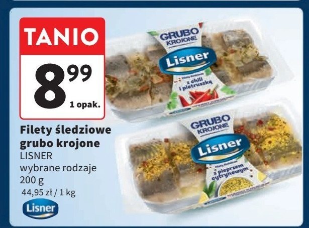 Filety śledziowe grubo krojone z pietruszką i kolorowym pieprzem Lisner promocja