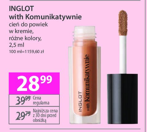 Cień do powiek w kremie Inglot x komunikatywnie promocja w Hebe