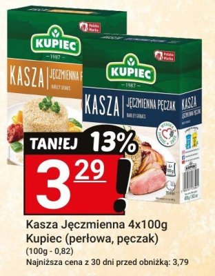 Kasza Jęczmienna 4x100g - Kupiec (perłowa, pęczak) promocja w Hitpol