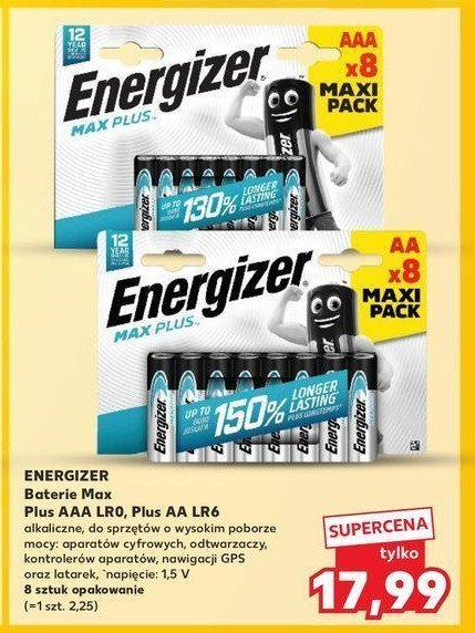 Baterie aaa Energizer max plus promocja