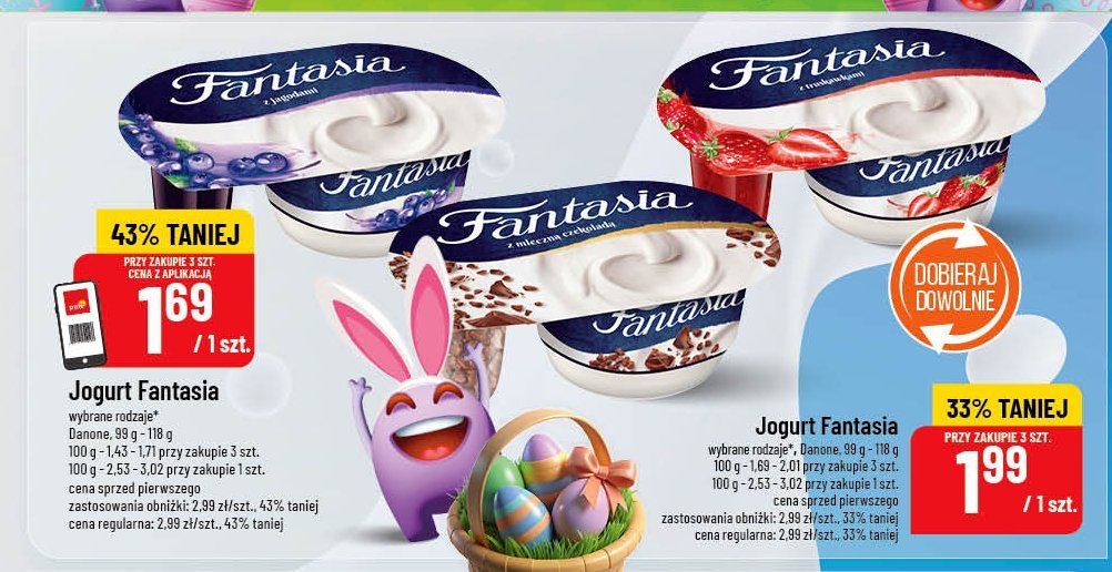 Jogurt z mleczn膮 czekolad膮 Danone fantasia promocja