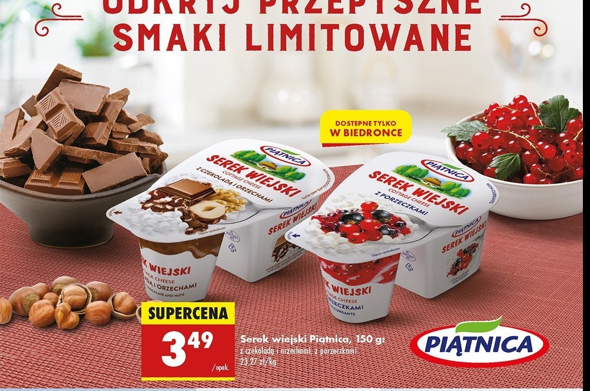 Serek wiejski z czekoladą i orzechami Piątnica promocja w Biedronka